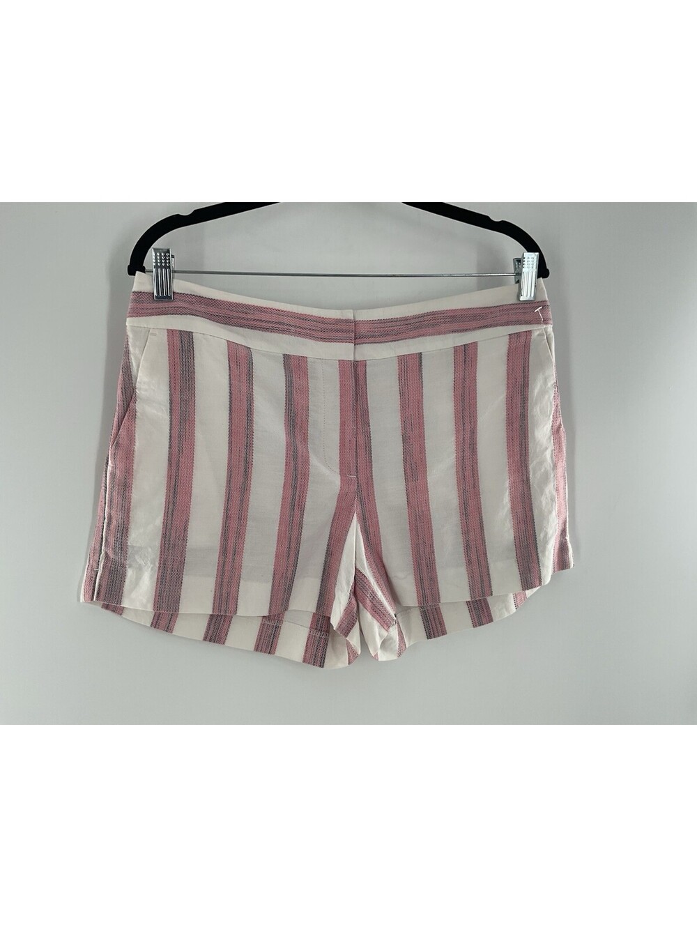 Loft Women Size 6 Shorts Beige And Pink 100% Cotton Chino 067